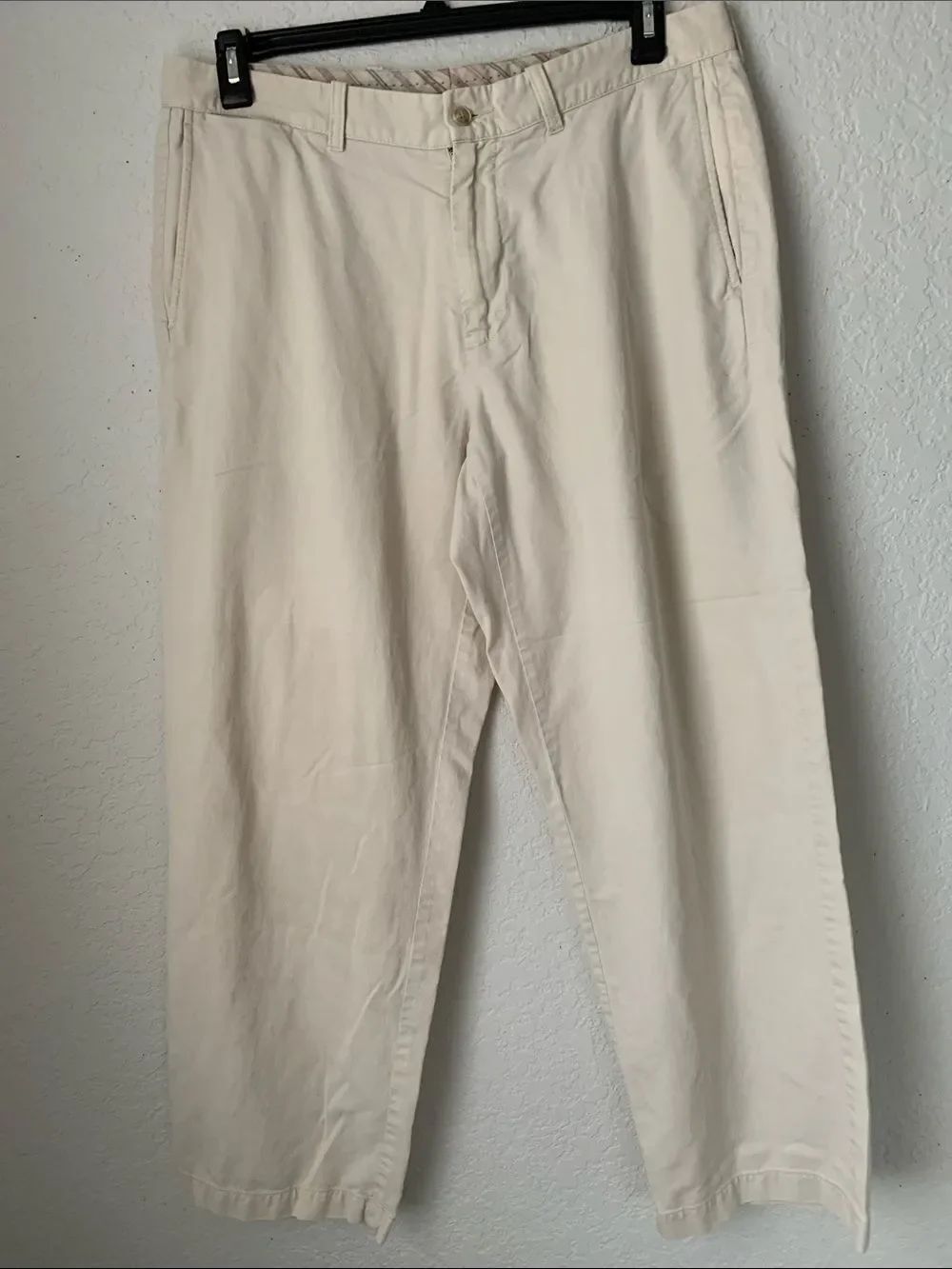 Tommy Bahama Men’s Cream Casual Chino Pants Cotton Tencel Size 35